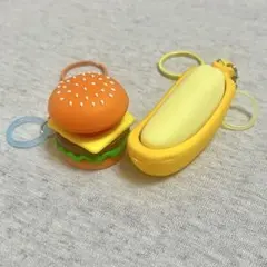 カチカチクリッカーキーボード　めじるしアクセサリー　ハンバーガー　バナナ