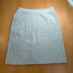 LOWRYSFARM グレー リブ編み タイトスカート M