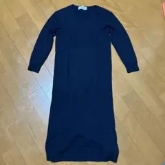 BEAMS LIGHT ネイビー Vネックニットワンピース