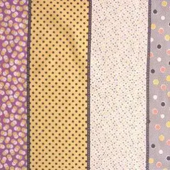 綿麻生地 水玉模様 紫 黄色 白 グレー