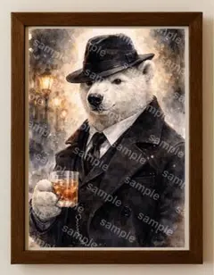 【水彩画アート】氷の国の紳士2L版写真用紙