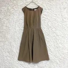 【エムプルミエ】　ノースリーブワンピース　（３６）　Ａライン　膝丈　リボンのサムネイル