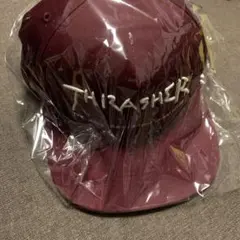 THRASHER キャップ バーガンディ 刺繍ロゴ