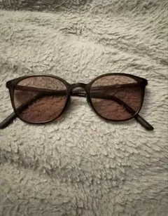 JINS サングラス ブラウンレンズ ボストン型 メンズ レディース ケース付き