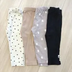 ベビー　80 90 女の子　スパッツ　ズボン　リボン　ドット　まとめ売り