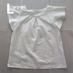 オペークドットクリップ　ノースリーブブラウス　ドット　オフホワイト　L