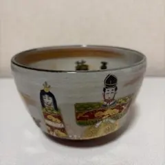 茶道具】橋本喜泉作 色絵茶碗 立雛の絵 桃山窯 共箱 共布 栞付 京焼