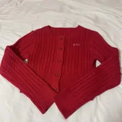 【完売品】mline Red ケーブルロゴショートカーディガンのサムネイル