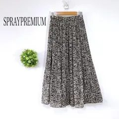 SPRAYPREMIUM【M】ロングスカート　フレア　プリーツ　ウエストゴム