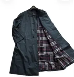 BURBERRY ステンカラーコート ノバチェック ライナー付　ネイビー 90s