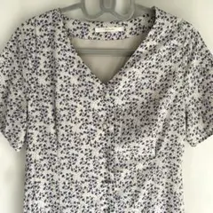 レイカズン　Ray Cassin 花柄 Vネック 半袖 ロングワンピース