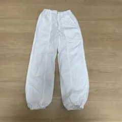 ホワイト ワークパンツ ゴムウエスト 4ポケット