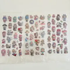 ウサギキャラクター透明シールセット