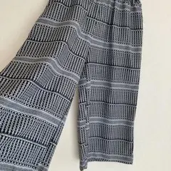 ストライプ柄 ガウチョパンツ Lサイズ