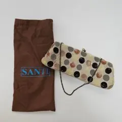 SANTI ドット柄 パーティーバッグ クラッチバッグ スパンコール