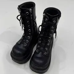 【demonia】レースアップ ジップ ブーツ【37】