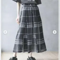 エアリーリラックスフレアスカート ラメ チェック