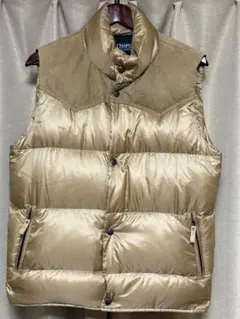 中古　CHAPS RALPH LAUREN ダウンベスト　ゴールド　Mサイズ