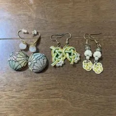 和風のピアス3点セット