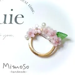 桜とパールのブローチ コサージュ 卒業式 入学式【Mimoso】