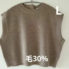 ブラウン ニットベスト　　値下げ不可