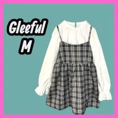 [Gleeful] ブラウス　 キャミソール　2セット　チェック　ホワイト　訳