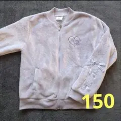 フリース ブルゾン ジャンバー アウター 上着 パープル 女の子 150
