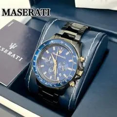 【稼働】 Maserati 887364001 クロノグラフ 腕時計 ブルーのサムネイル