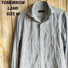 TOMORROWLAND 春夏デザイン 花柄刺繍 ストライプ 長袖 シャツ M