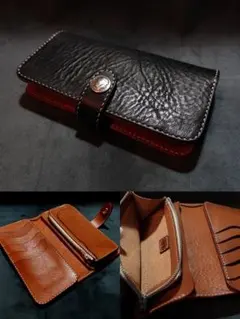 二つ折り長財布　ロングウォレット　トラッカーウォレット