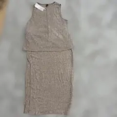 ♬ノースリーブニットセットアップ。ベージュ　SHEIN EMERY ROSE