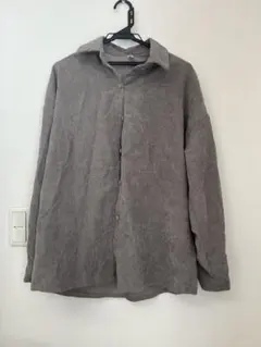 グレー コーデュロイ ボタンシャツ