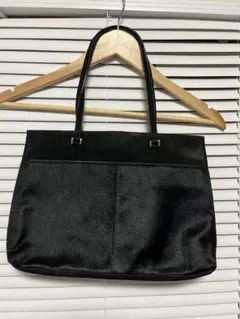 アニエスベーボヤージュ　ハンドバッグ　ハラコ　スウェード　ブラック