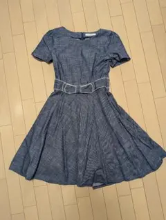 GALLERY VISCOSITY ダークブルー デニムカラー ワンピース 半袖