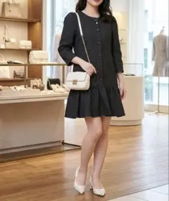 JILL STUART チュニックワンピース M ブラック ドット Aライン美品のサムネイル
