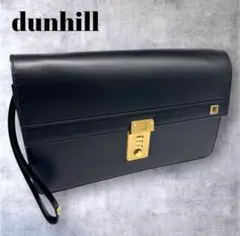 dunhill ダンヒル クラッチバッグ セカンドバッグ レザー 黒 ダイヤル