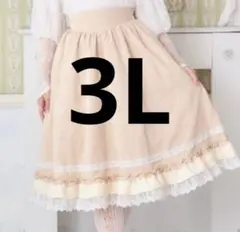 新品3L 愛野えり　マノンローズ　花柄ジャカードスカート　アイボリー　ホワイトのサムネイル