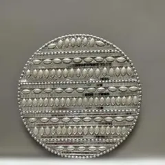 ビーズ装飾円形コースター