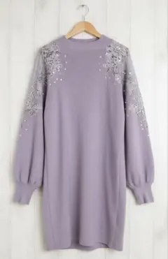 ニットワンピース　snidel レース　ビジュー付き　ワンピース　ニット
