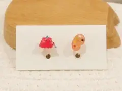 プラ板アクセ＊メンダコとパレット｜ほっこり手描き
