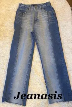 JEANASIS ハイウエストデニムパンツハイショクキリカエデニムパンツ