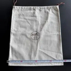 未使用エルメス 保存袋 巾着袋 収納袋 縦約37cm×横約36cmヘリンボーン