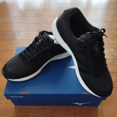 ミズノ スニーカー 軽量 幅広 カジュアルウォーキングシューズ 26cm 黒色