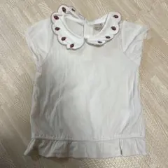petit main 半袖トップス いちご刺繍付き