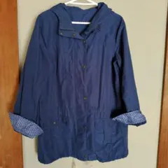 ネイビー フード付き カジュアルジャケット