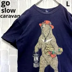 go slow caravan クマ 熊 キャンプ Tシャツ 半袖 フェードLのサムネイル