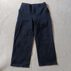 無印良品　コットン ワイドパンツ　ストレート　ネイビー　XL