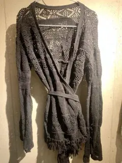 Ungrid/かぎ編み/カーディガン/長袖/フリンジ付き