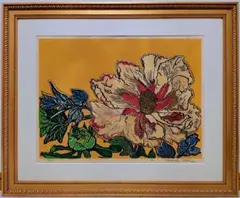 森崎修太【ピンクの花】肉筆油彩画 直筆サインあり - メルカリ
