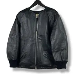 SKOOKUM　スクーカム　ノーカラー レザージャケット 42 ビッグサイズ